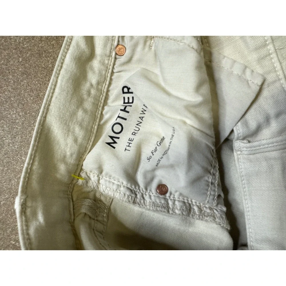 Mother The Runaway Flare Jeans‎ So Far Gone Ivory Off White Denim Size 29